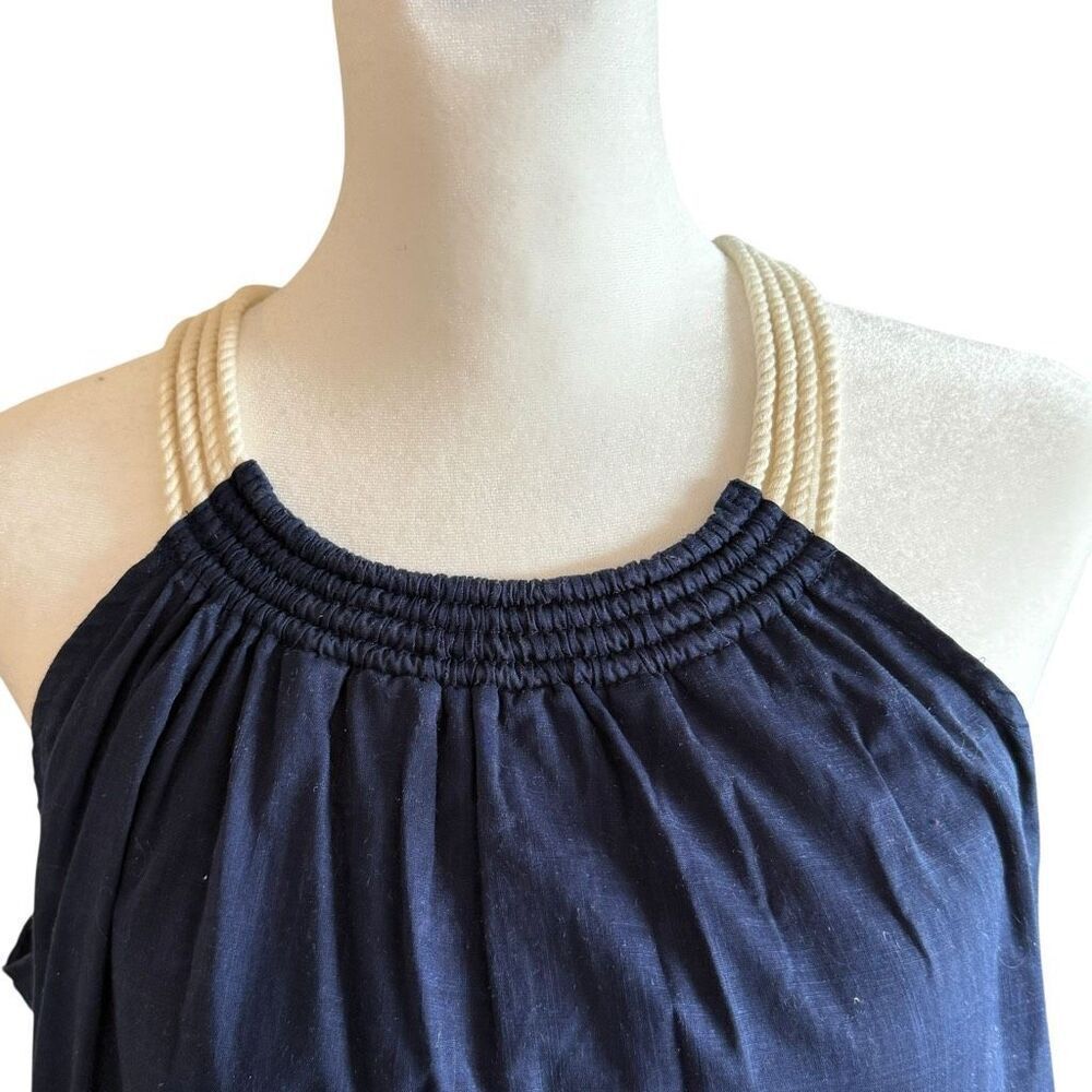JCrew Factory navy nautical rope tank top size small 100% cotton - Picture 2 of 5